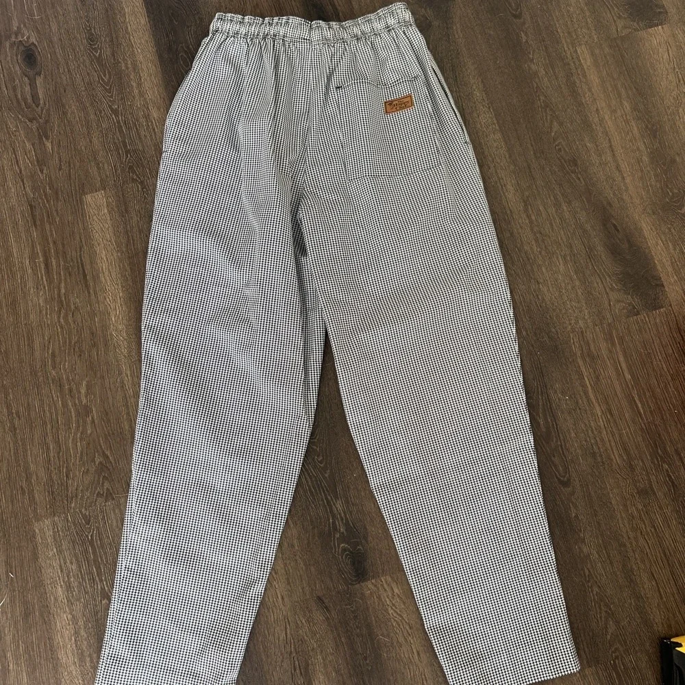 Happy Chef Utility Pants Black White‎ Houndstooth Sz Medium Pockets Classic MINT
